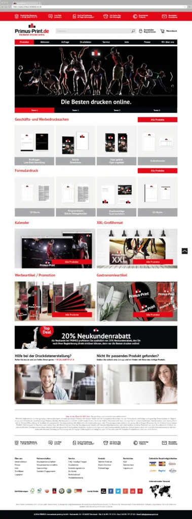 Grafikanwendung für Primus Print Website